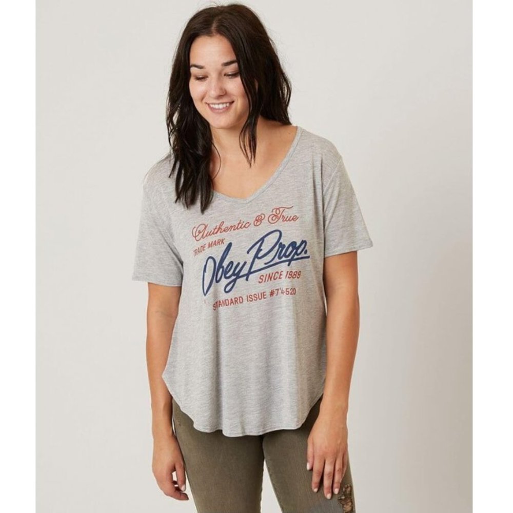 OBEY Gray Authentic & True T-Shirt Women's Small